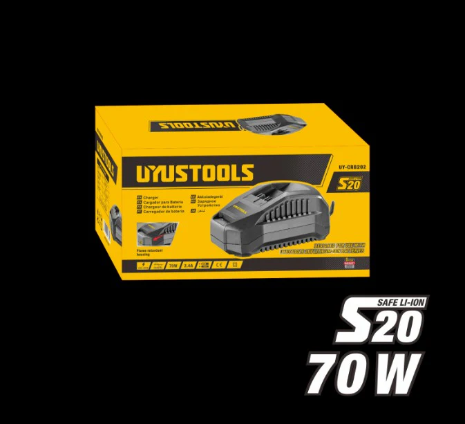 UYUSTOOLS CRB202 20V Battery Charger – Fast and Efficient Lithium Battery Charging Adapter for Cordless Drills, Screwdrivers, Power Tools, and DIY Equipment, Compact & Durable Design - Image 2