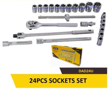 Uyustools DAD24U 1/2" Drive 24-Piece Socket Set – Heavy-Duty Chrome Vanadium Steel Sockets for Mechanics & DIY - Image 2