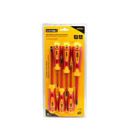 Uyustools DES06J 6-Pcs VDE Insulated Screwdriver Set – Insulated Electricians Tools, Anti-Slip Handles, Precision Tips, Safety Rated - Image 3