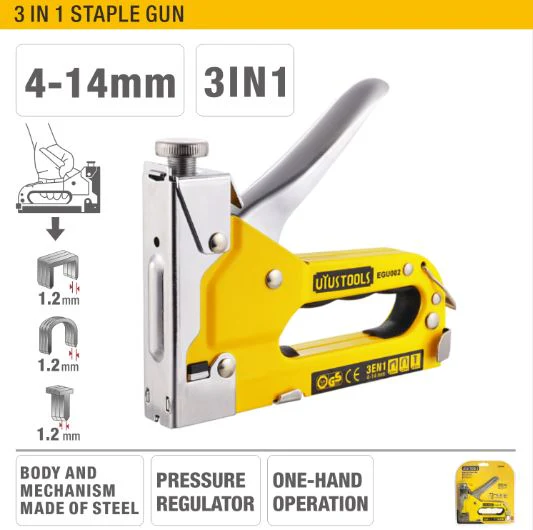Uyustools EGU002 3-Way Staple Gun – Compatible with 4–14 mm Staples, Multi-Purpose Tacker for Upholstery, Woodworking & DIY - Image 4