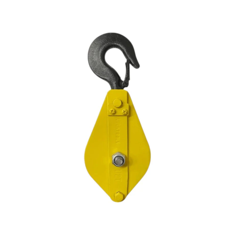 Uyustools PL012U Single Wheel Hook Pulley – 0.5 Ton Load - Cast Iron & Carbon Steel - Heavy Duty Lifting Pulley