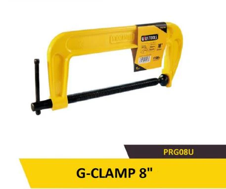 Uyustools PRG08U 8'' G-Clamp – Heavy Duty Metal Bar Clamp, Strong Grip, Versatile Woodworking & DIY Tool for Secure Clamping