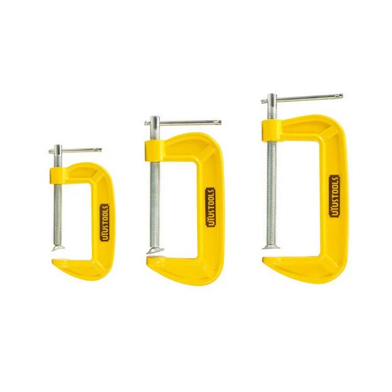 Uyustools PRG302 3-Piece G-Clamp Set [3″, 4″, 5″] – Light-Duty Durable Metal Clamps for Woodworking, DIY & Workshop Use - Image 2
