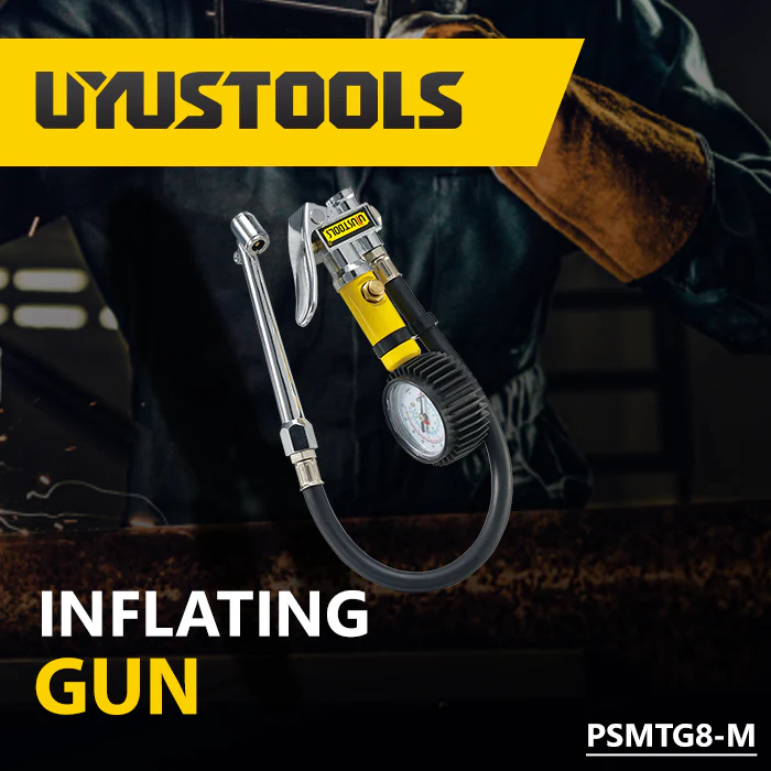 Uyustools PSMTG8-M Tyre Inflating Gun – Heavy Duty Air Pressure Pump for Cars, Trucks, & Bikes, Precise Inflation, Durable Design - Image 2