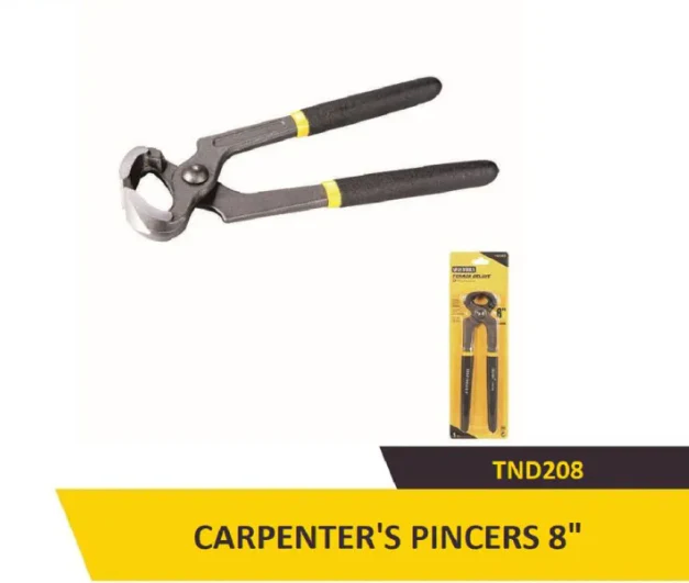 Uyustools TND208 8’’ Carpenter's Pincers Pliers – Heavy-Duty, Durable, Precision Grip for Woodworking & DIY Projects