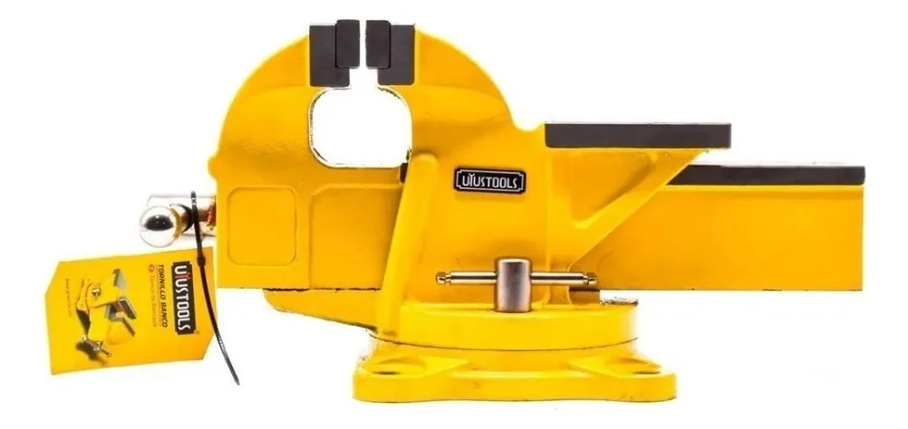 Uyustools TOB208 8'' Bench Vise – Heavy Duty Jaw, Swivel Base, Industrial Metalwork Clamp for Woodworking & DIY - Image 3