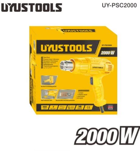 Uyustools UY-PSC2000 Corded Electric 2 Speed Heat Gun - Professional Industrial Hot Air Tool for Shrinking, Drying, and DIY Projects - Image 2