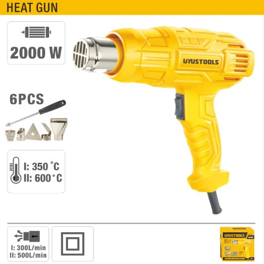 Uyustools UY-PSC2000 Corded Electric 2 Speed Heat Gun - Professional Industrial Hot Air Tool for Shrinking, Drying, and DIY Projects - Image 4