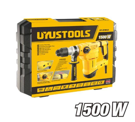 UYUSTOOLS UY‑RTM32 Rotary Hammer – Heavy-Duty 32mm SDS Plus Electric Drill, Concrete Chiseling & Drilling, High Power Industrial Construction Tool - Image 2