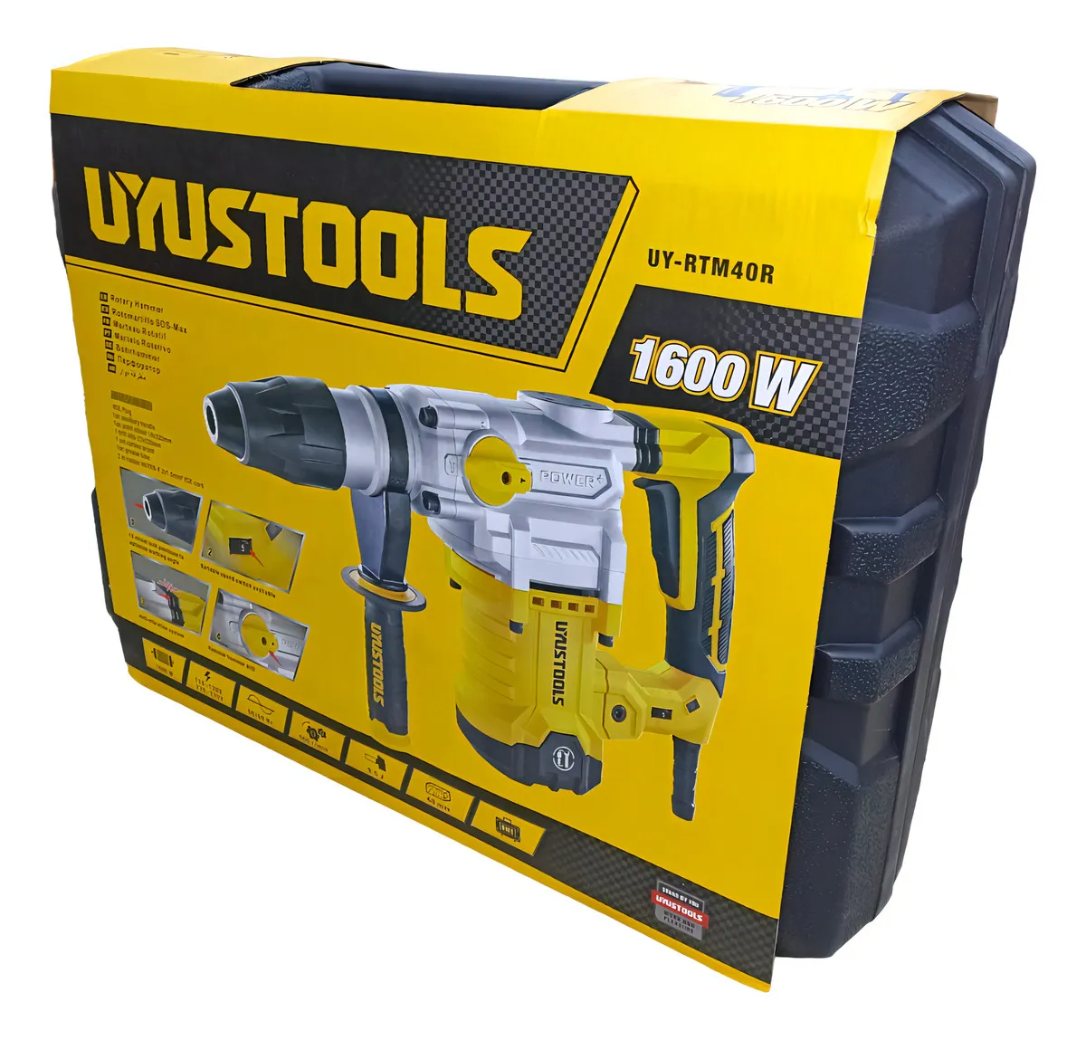 UYUSTOOLS UY‑RTM40R Rotary Hammer – Heavy-Duty Electric Demolition Drill, 40mm SDS Plus, 1050W Power, Variable Speed, Hammer Drill for Concrete, Masonry, Wall Chiseling & Construction Projects - Image 3