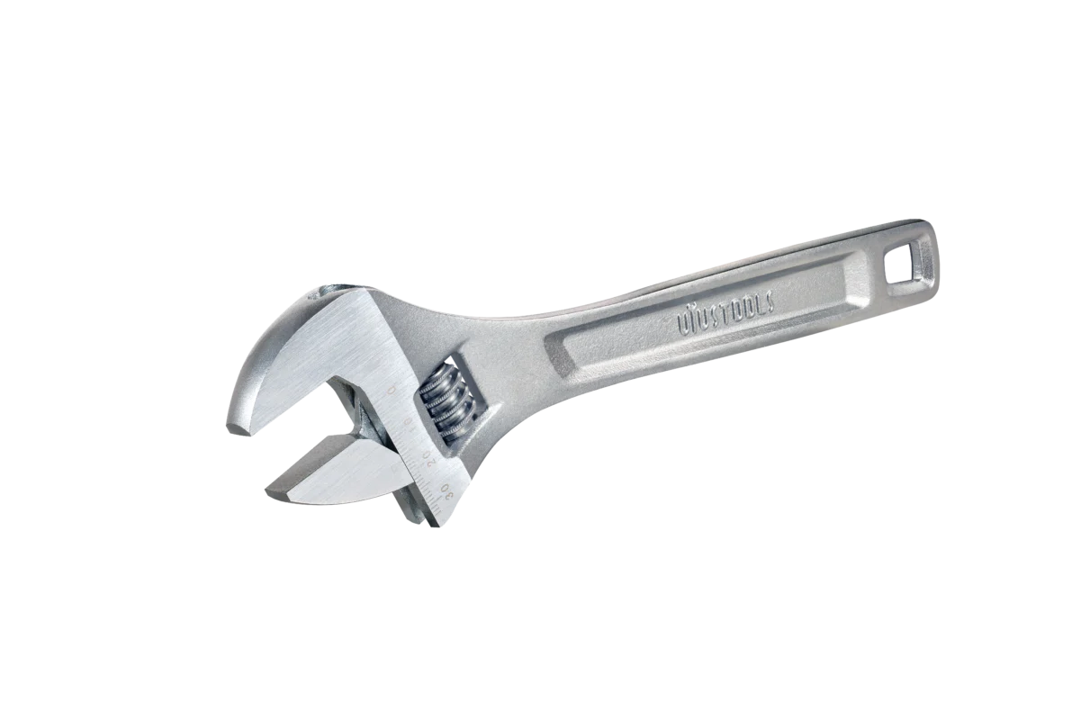 Uyustools YFU10K 10’’ Adjustable Wrench – Durable Matt Chrome Finish, Heavy-Duty Hand Tool for Precision Grip
