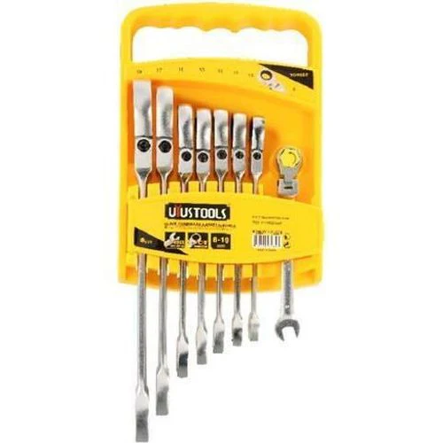 Uyustools YOR8SF 8-Piece Ratchet Ring Spanners Set – Flex-Head, Metric, Heavy-Duty Chrome Vanadium Wrenches - Image 2