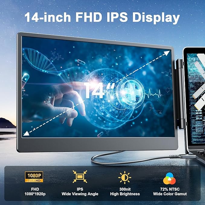V2COM S3 Triple Laptop Monitor Extender 14-ich - Image 2