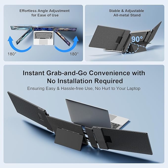 V2COM S3 Triple Laptop Monitor Extender 14-ich - Image 3