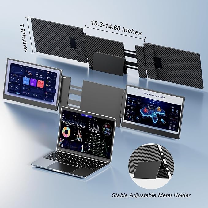 V2COM S3 Triple Laptop Monitor Extender 14-ich - Image 4