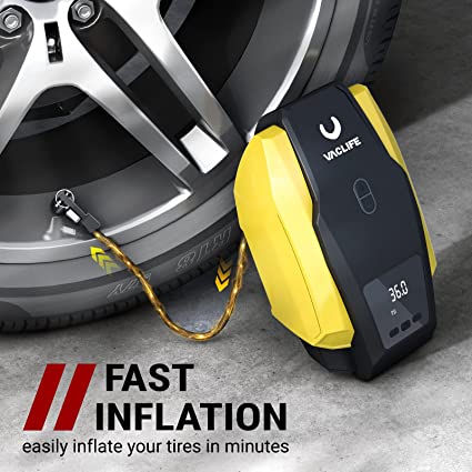 Portable Digital Car Tire Inflator - 12V, 120W Electric Air Compressor Pump Tool for Bike, Sedan, SUV & MPV