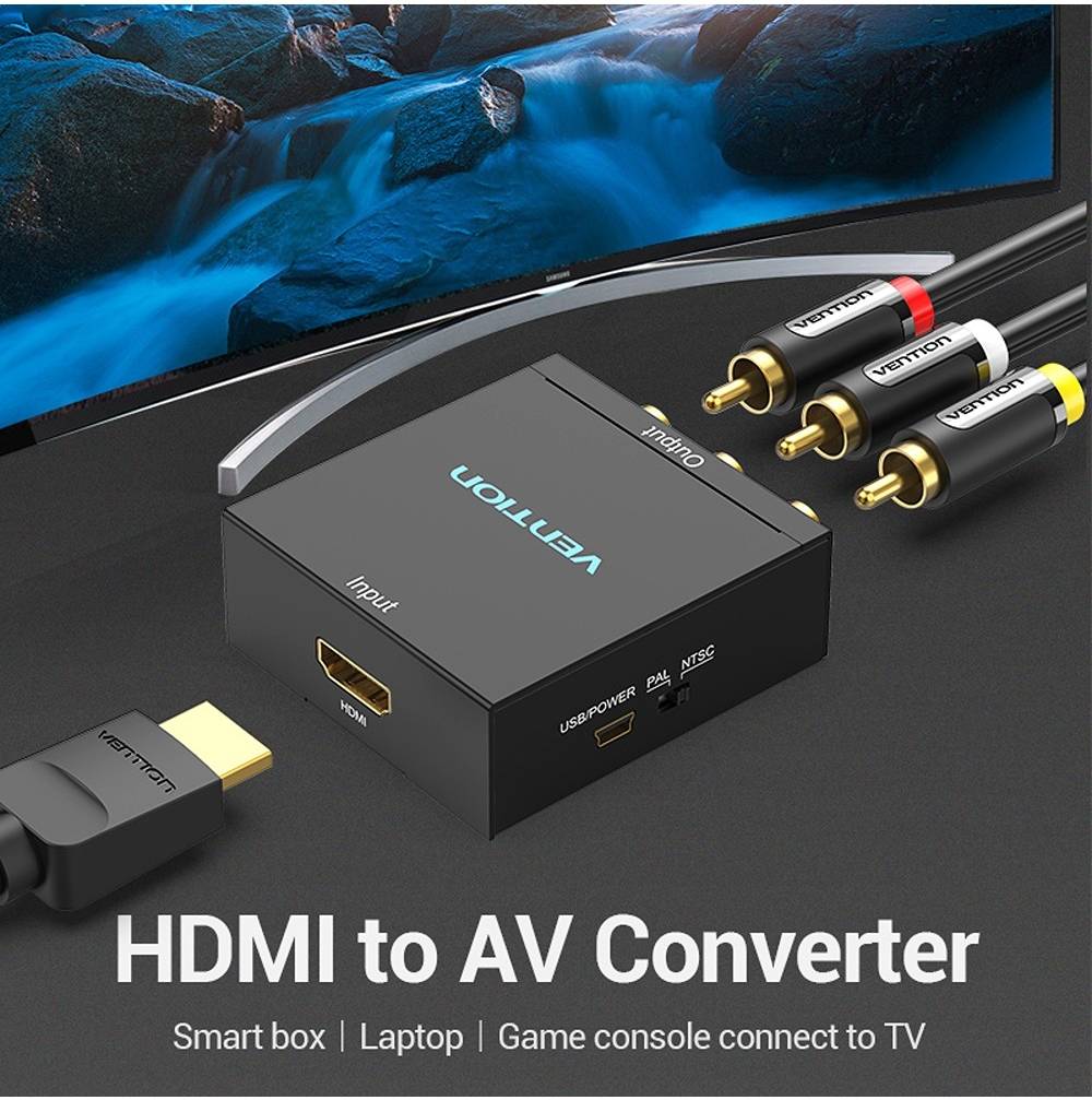 Vention AEEB0 HDMI to RCA Converter - 1080P HD, Widely Compatible, Audio and Video Transmit Synchronically, Metal Type - Image 2