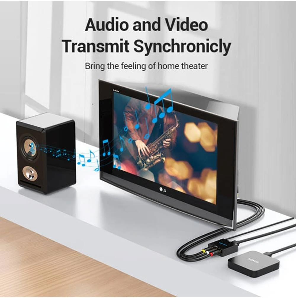 Vention AEEB0 HDMI to RCA Converter - 1080P HD, Widely Compatible, Audio and Video Transmit Synchronically, Metal Type - Image 4