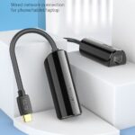 Vention CFABB USB-C 0.15M To 100M Ethernet Adapter - One USB 3.1 Type-C Male Connector, One RJ45 Female Gigabit Ethernet Connector