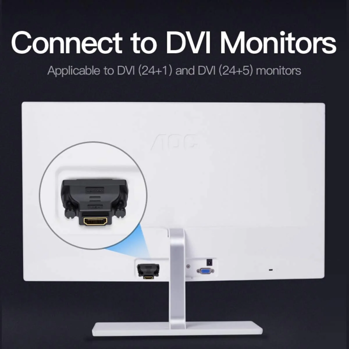 Vention DVI (24+1) Male To HDMI Female Adapter - Image 2
