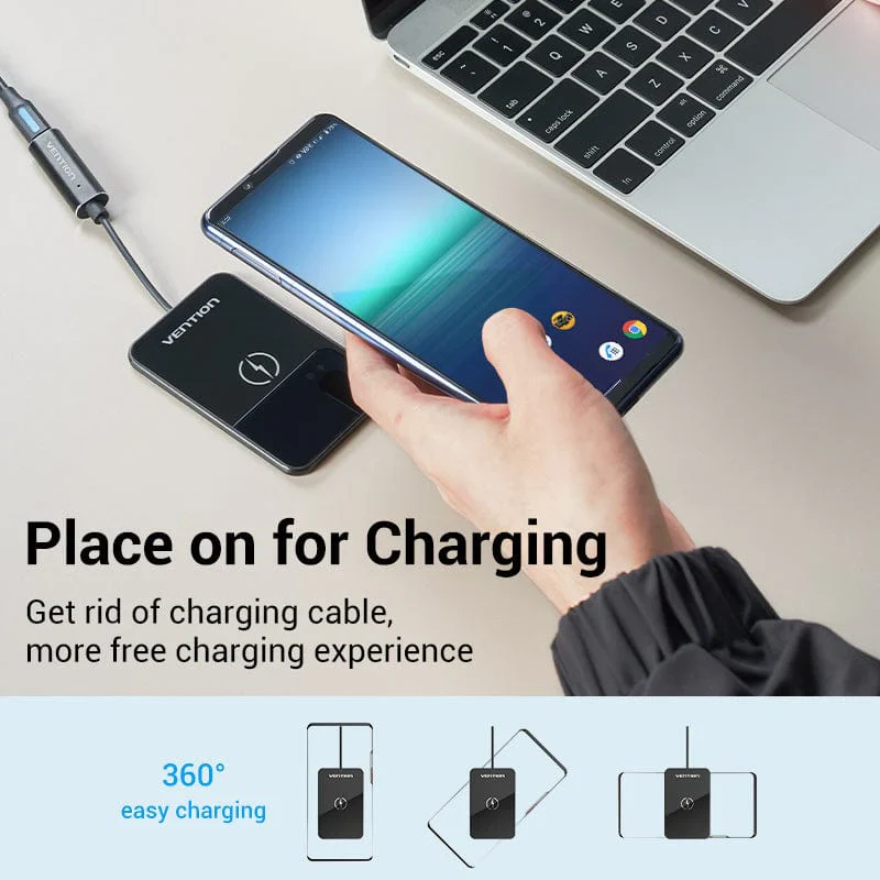 Vention FGBBAG Ultra-thin Wireless Charger 15W with Mirrored Surface - 0.05M - Image 4