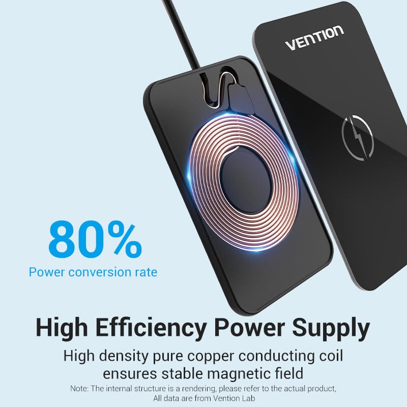 Vention FGBBAG Ultra-thin Wireless Charger 15W with Mirrored Surface - 0.05M - Image 5