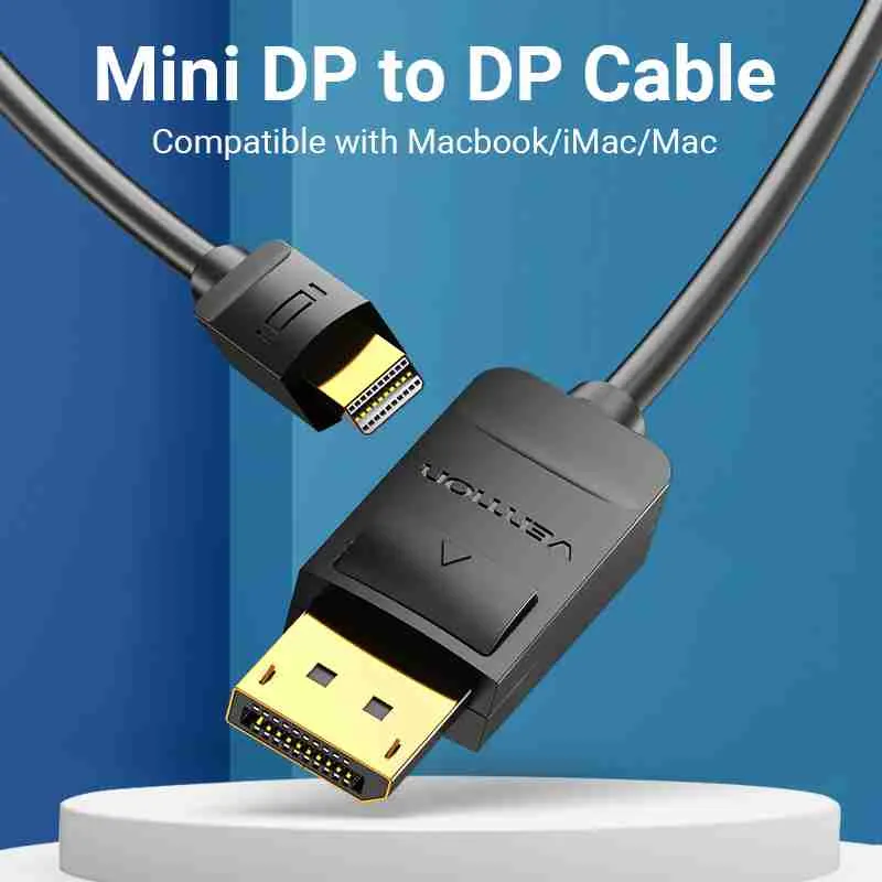 Vention HAABG Mini DisplayPort (Mini DP) to DisplayPort Cable 1.5M – High-Definition Video & Audio Cable for MacBook, Laptop & Monitor