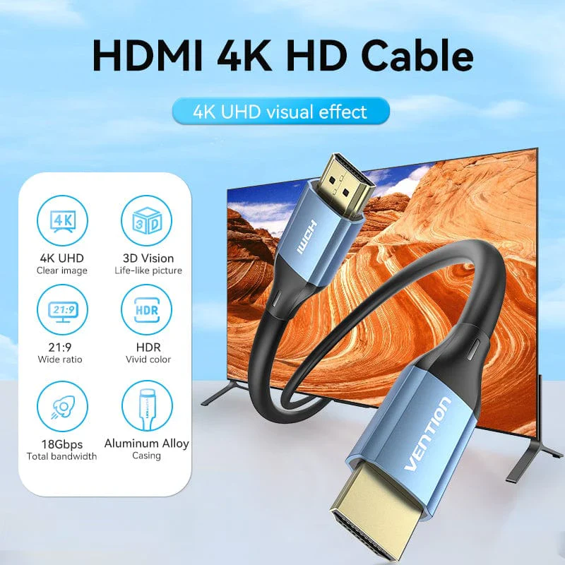 Vention HDMI Male to Male 4K HD Cable 5 Meters - ALHSJ - Image 3