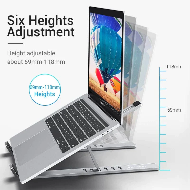 Vention KDMI0 Strong, Adjustable, Foldable Laptop Stand and Tablet Holder - Image 4