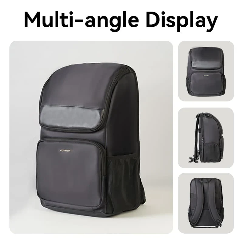 Vention KROB0 Water-Repellent Laptop Backpack - Laptop Bag with Laptop Compartment, Interior Zipper Pocket, Back Anti-Theft Zipper Pocket, Two Side Pockets (48 cm x 30 cm x 14 cm) - Image 3
