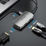 Vention TOAHB USB C (4 in 1) To HDMI/VGA/USB3.0/ Docking Station - High-speed transmission of 5Gbps - Image 2