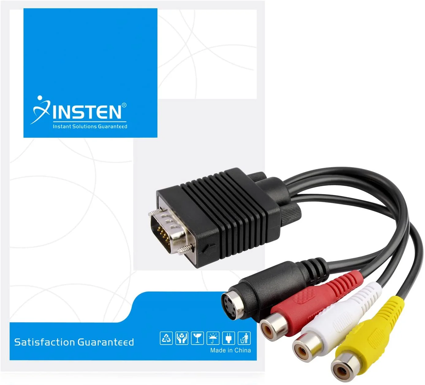Insten VGA to RCA AV Adapter Cable, VGA to TV S-Video 3 RCA PC Computer Cable (B072Q35CSYjh) - Image 4