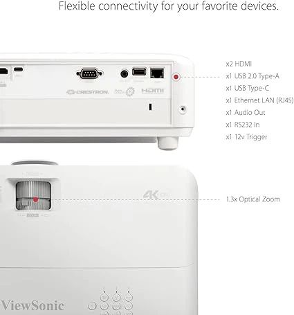 ViewSonic PX748-4K Projector - 4K HDR, 4,000 ANSI Lumens, Home Projector - Image 3