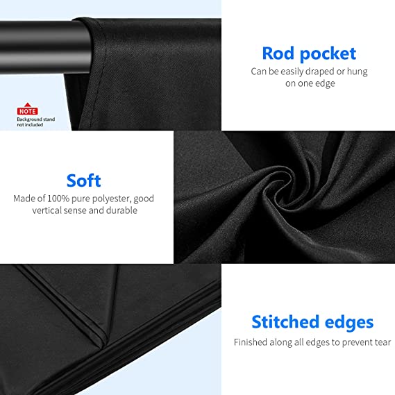 Visico Muslin Backdrop 3X6M - Black - Image 4