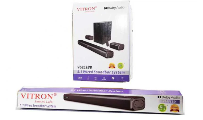 Vitron V685SBD 5.1CH Soundbar – Powerful Surround Sound System with Wired Subwoofer, LED Display & Multiple Input Options - Image 2