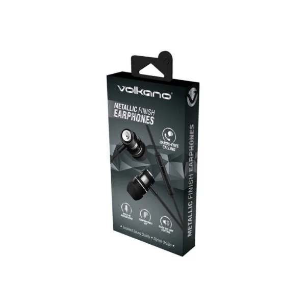 Volkano VK-1007-GD/ SBK Alloy Series Earphones with Mic – Solid - Image 4