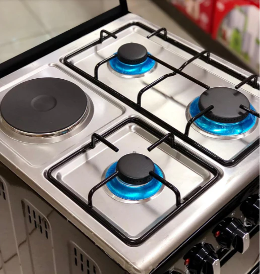 Volsmart VGS-580 55x55cm 4-Burner Gas Standing Cooker – Heavy-Duty Kitchen Appliance with Oven, Durable Stainless Steel, Easy Ignition, Nairobi Kenya - Image 2