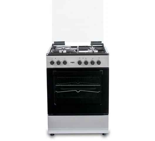 Von VCF653131NSY 3+1 Standing Cooker – 3 Gas Burners + 1 Electric Hotplate with Oven, Durable & Efficient Cooker for Homes
