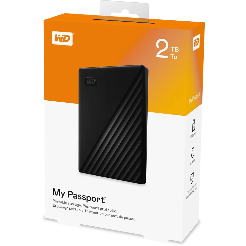 WD 2TB My Passport Portable External Hard Drive, Black - (WDBYVG0020BBK-WESN) - Image 3