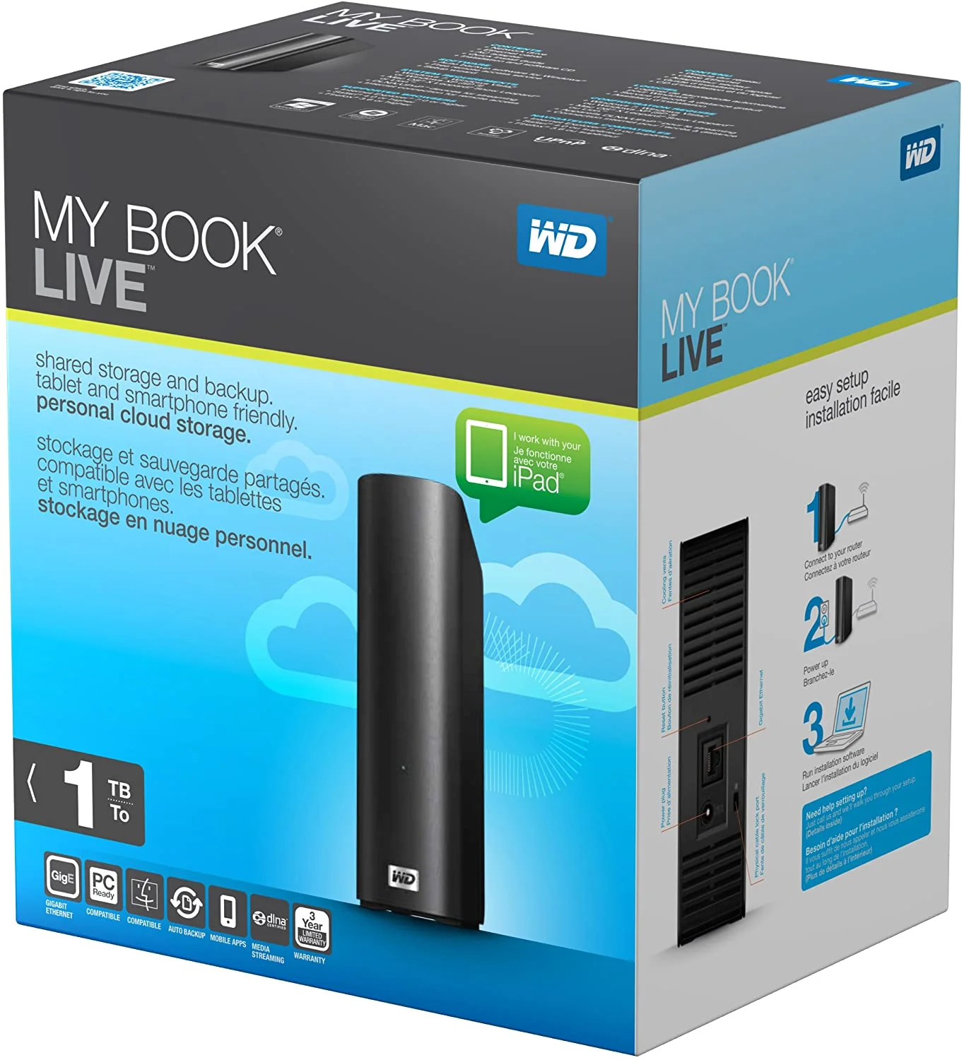 WD My Book Live 1TB Personal Cloud Storage NAS (WDBACG0010HCH-NESN) - Image 3