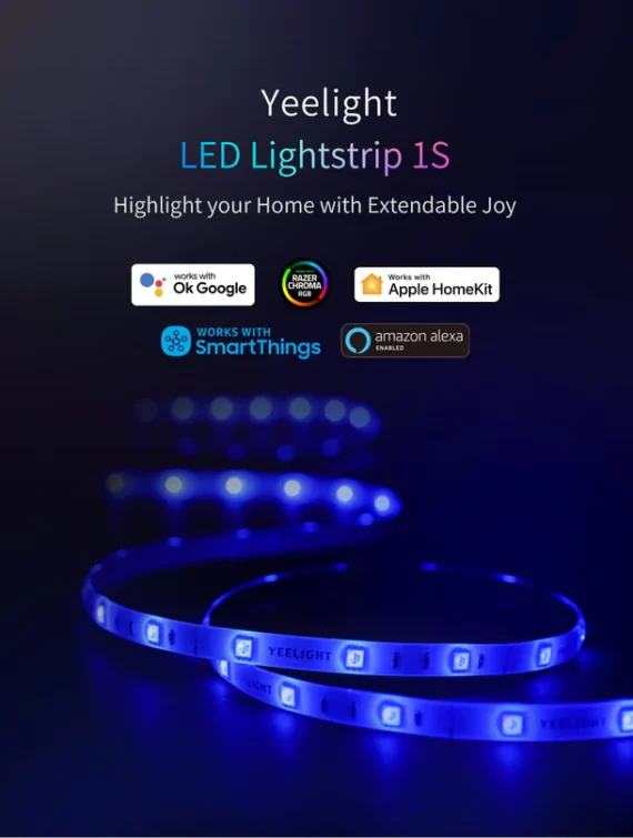 Xiaomi 21703 2 Metres Yeelight LED Lightstrip 1S – Adds vibrant, customizable lighting to enhance mood and décor in any space - Image 4