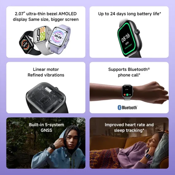 Redmi 59688 Watch 5 Obsidian Black – Smartwatch that helps track fitness, health, and daily activities with ease and reliability - Image 3